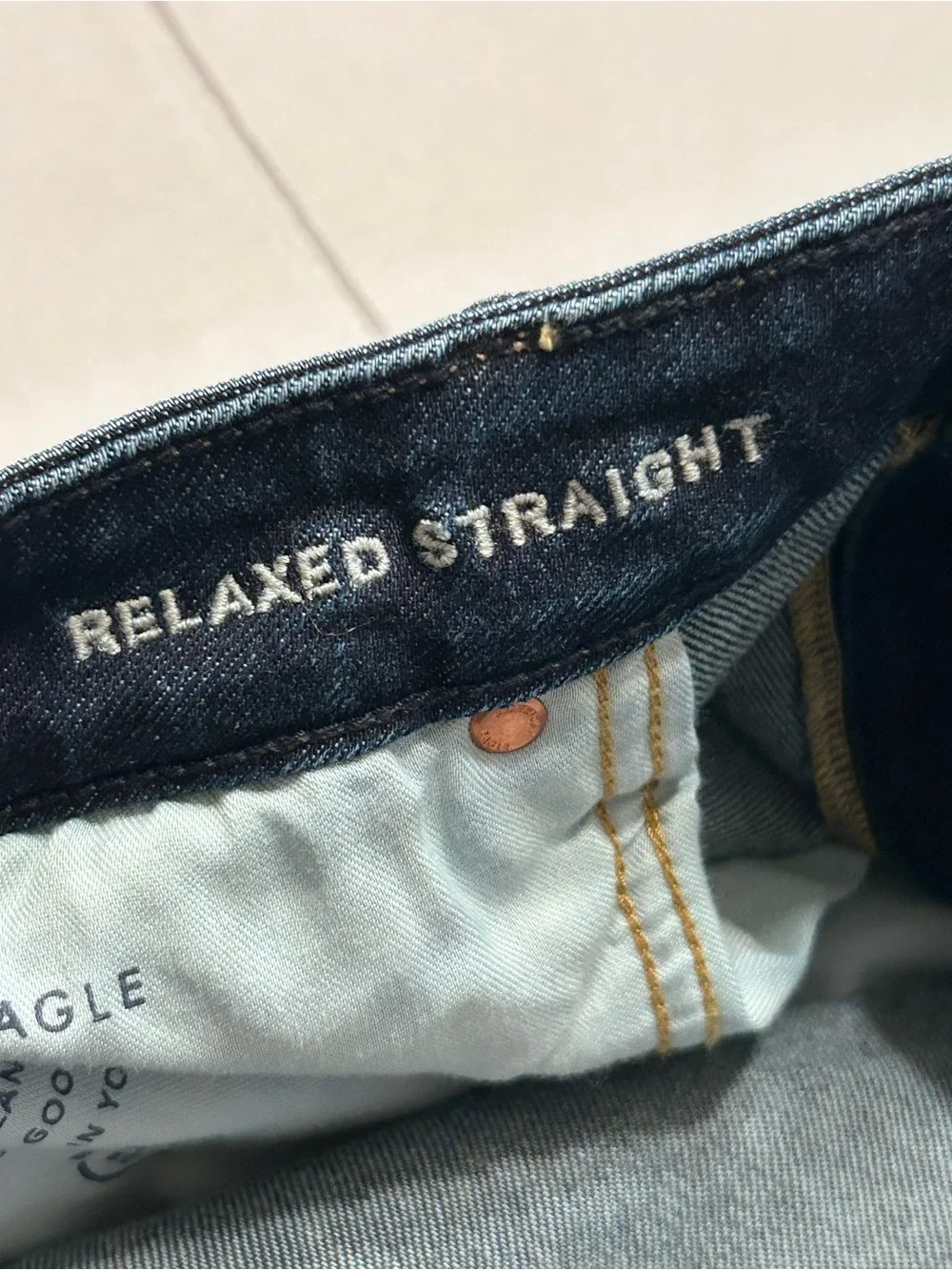NWT American Eagle Men’s Relaxed Straight Jeans Deep Indigo 36x32